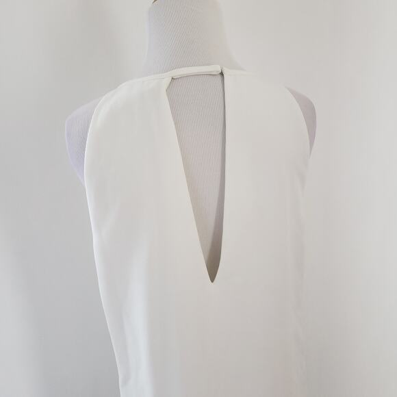 Parker Riviera Lace-Up Sides Dress Keyhole Neck White Small - Picture 6 of 13